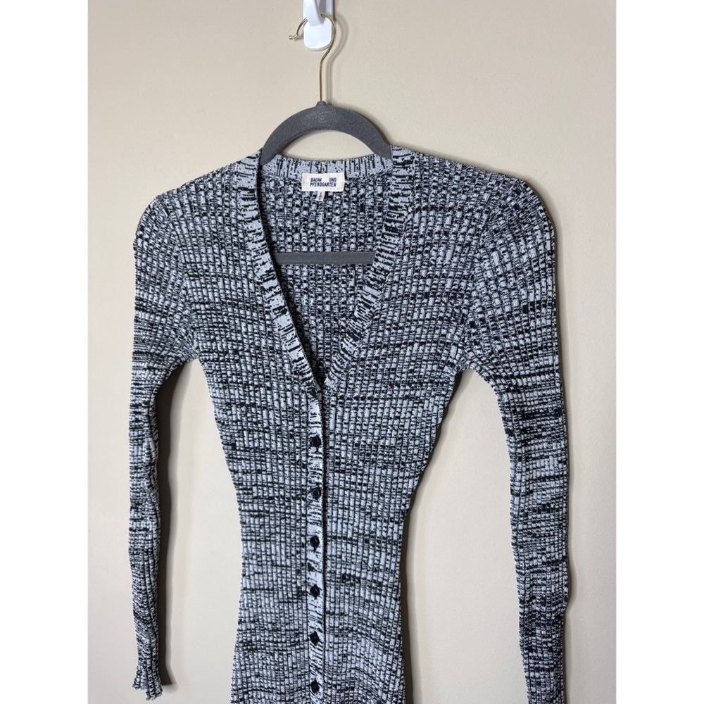 Baum Und Pferdgarten Cabriola Rib Knit Button Front Midi Dress Size XS - Picture 5 of 8